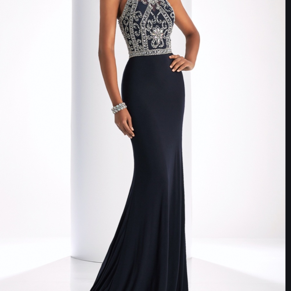 CLARISSE - 2807 CRYSTAL FESTOONED HALTER G - Picture 3 of 3